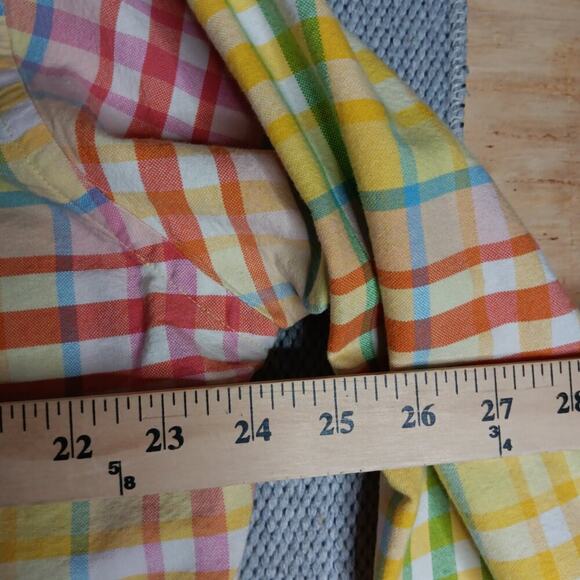 Panhandle Slim Rough Stock Shirt Mens XL Yellow Plaid Western Dress Button Down - Picture 12 of 14